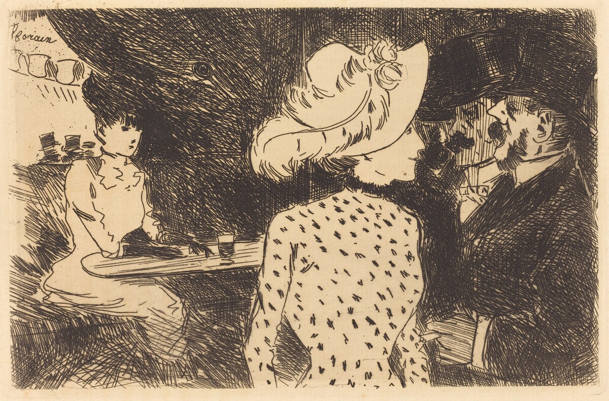 Les Folies-Bergère (planche refusée, 2e planche) (The Folies Bergère) (refused plate, second plate) by Jean-Louis Forain