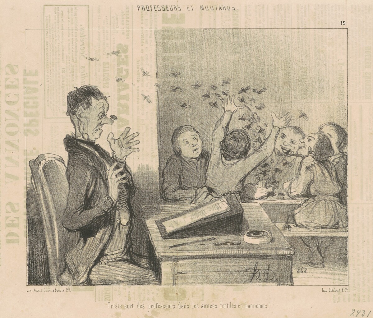 Triste sort des professeurs ... by Honoré Daumier