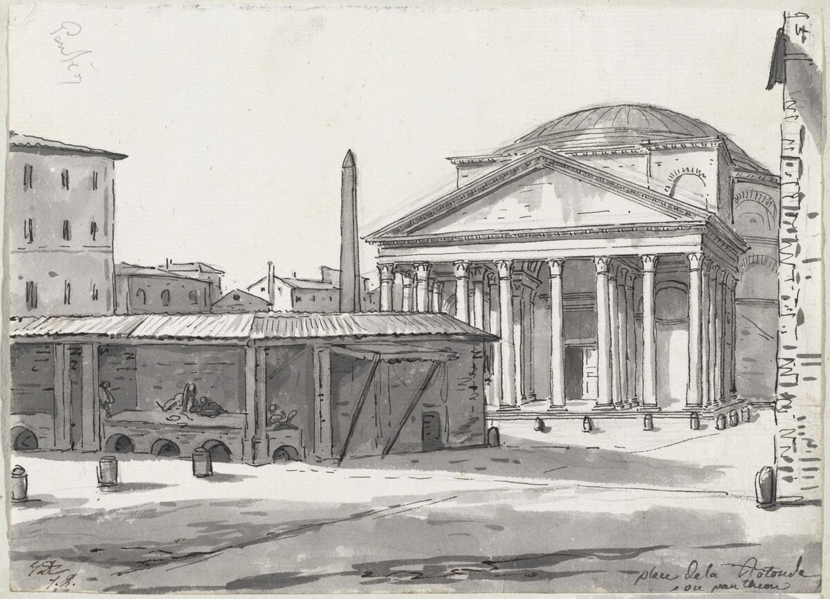 The Pantheon Seen from the Piazza by Jacques-Louis David