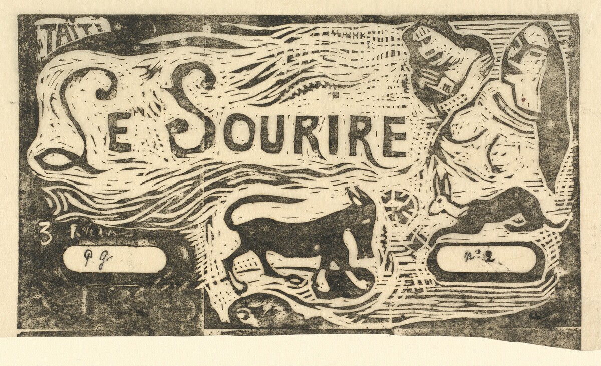 Title Page for "Le Sourire" (Titre du Sourire) by Paul Gauguin