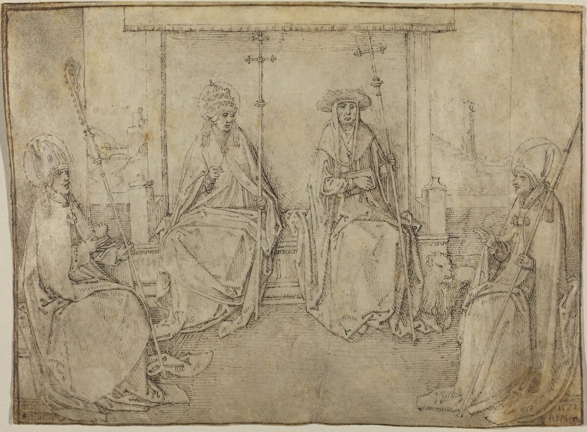 The Four Latin Fathers of the Church by Workshop of Valentijn van Orley