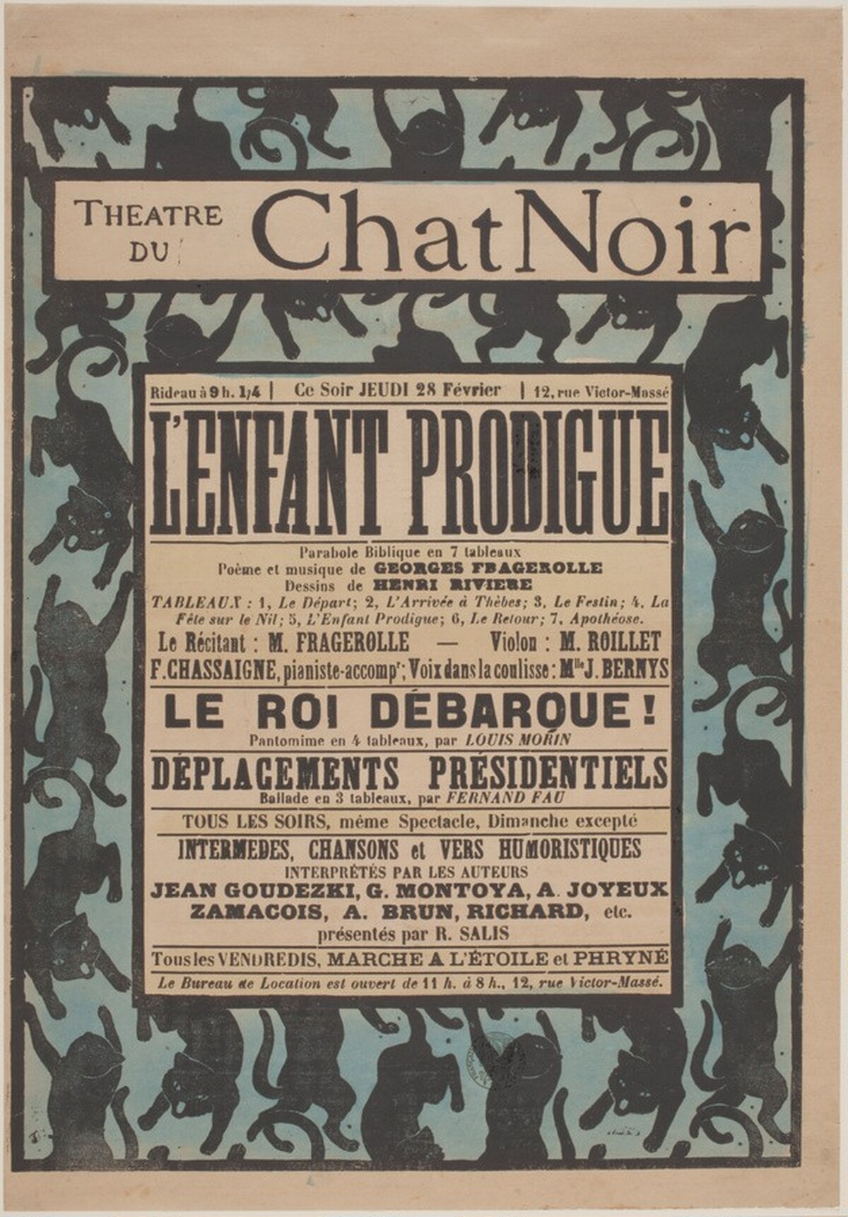Poster for Le Chat Noir [L'enfant prodigue] by Henri Rivière