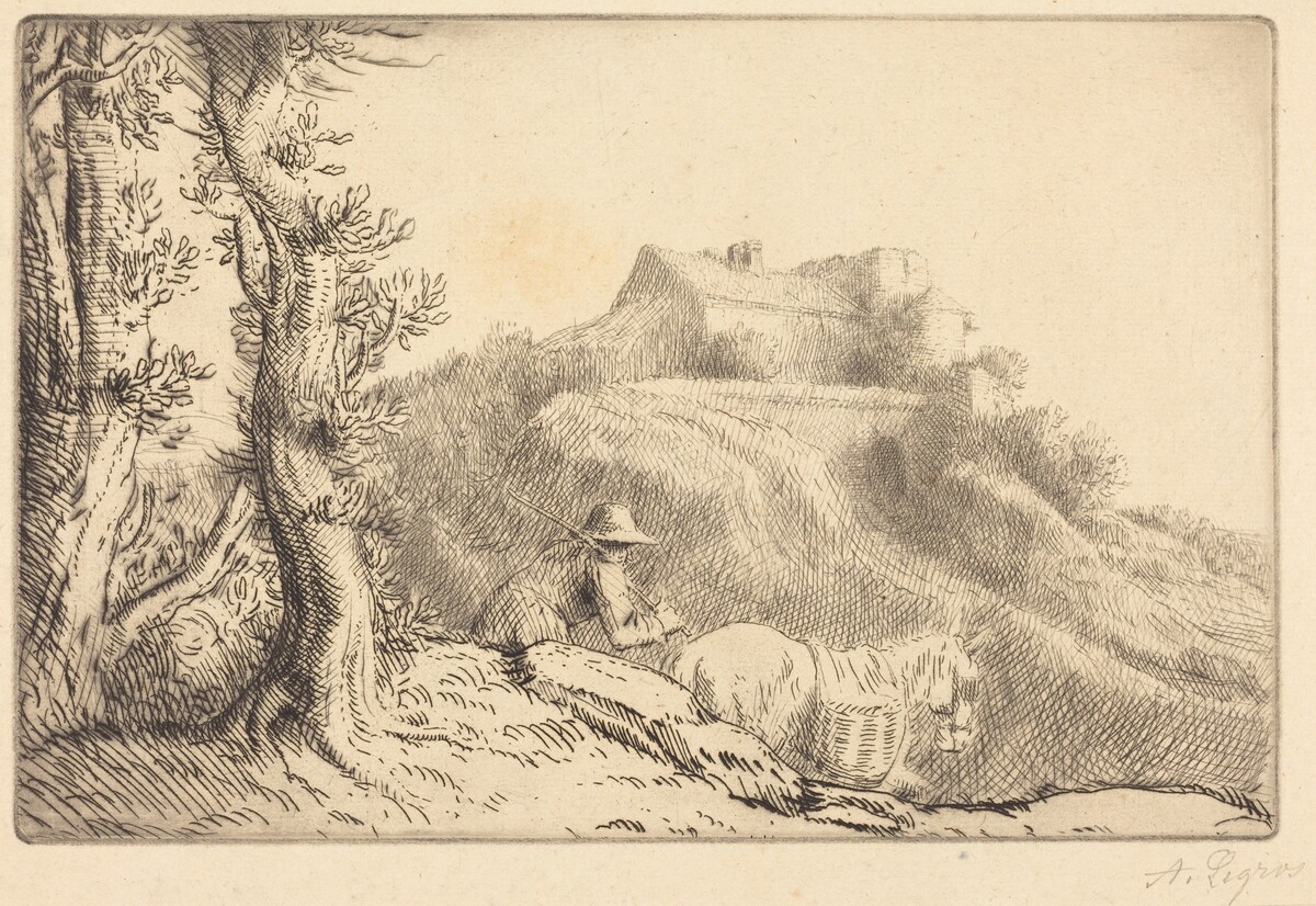 Farm on a Hill (La ferme sur la colline) by Alphonse Legros
