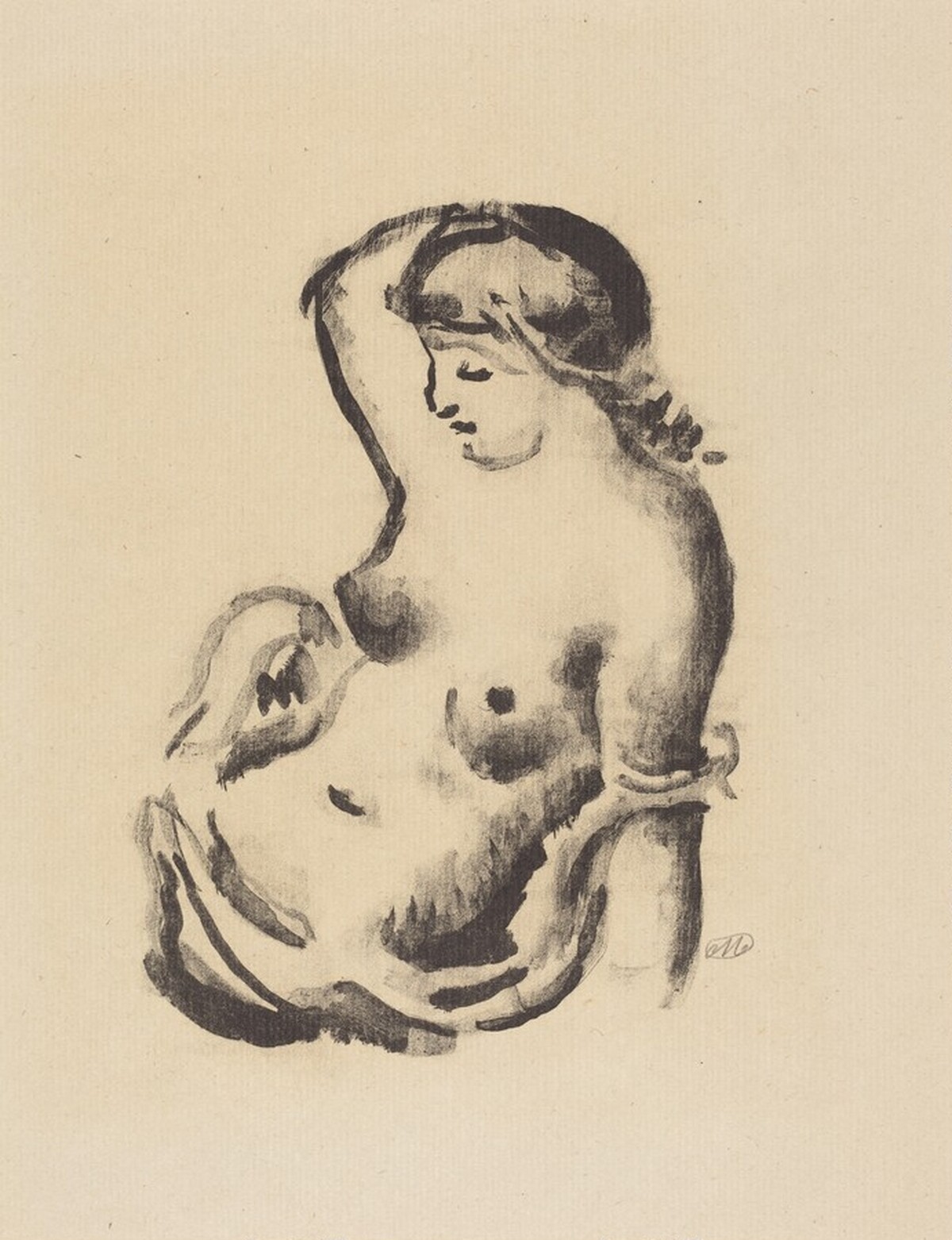 Half-Length Seated Female (Femme assise vue ami-corps) by Aristide Maillol