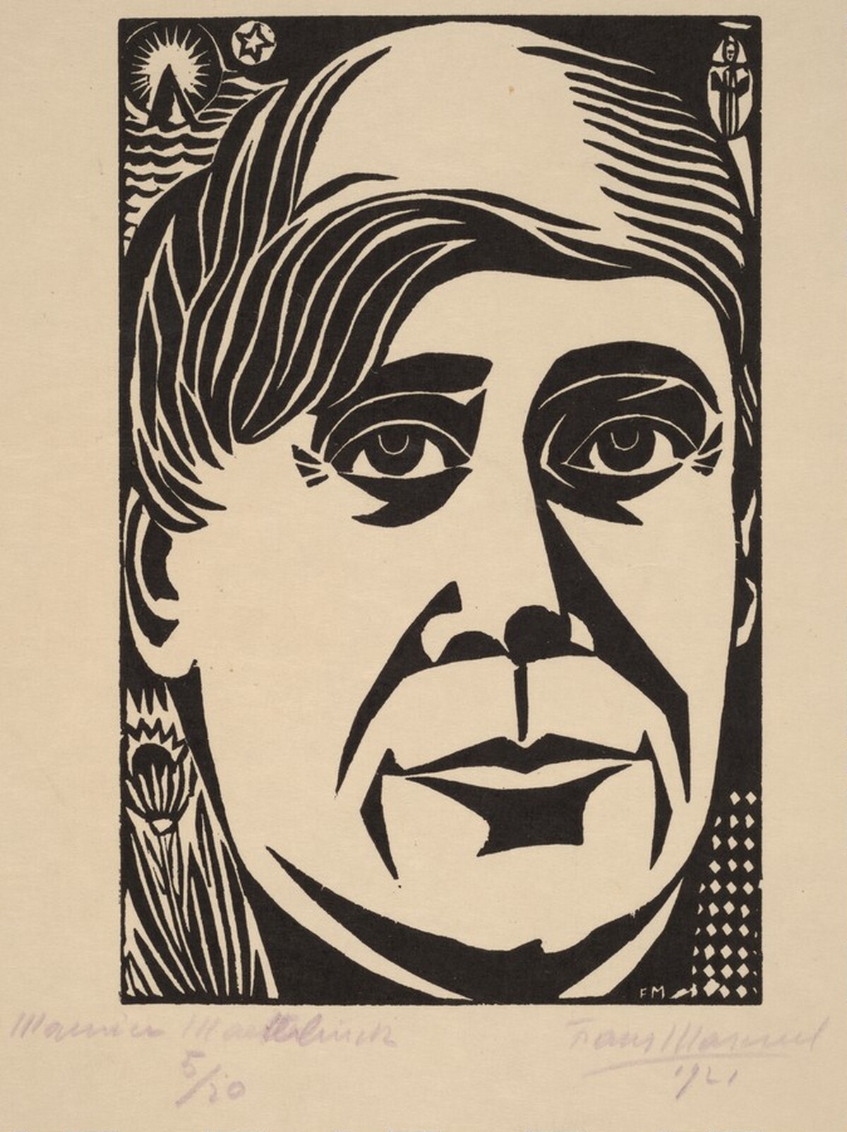 Maurice Maeterlinck by Frans Masereel