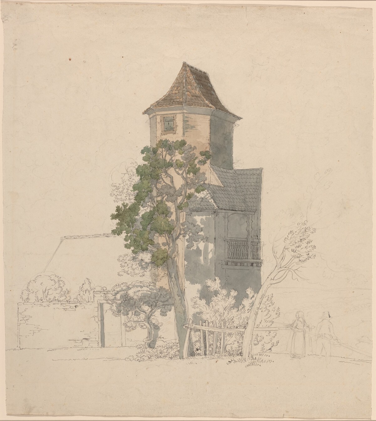 Tower of a Fortified House [recto] by Friedrich Salathé