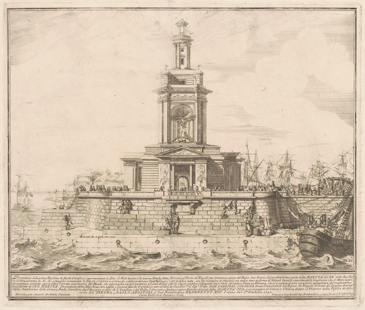 The Prima Macchina for the Chinea of 1750: The New Pier of Naples by Jérôme Charles Bellicard, after Michelangelo Specchi (architect)