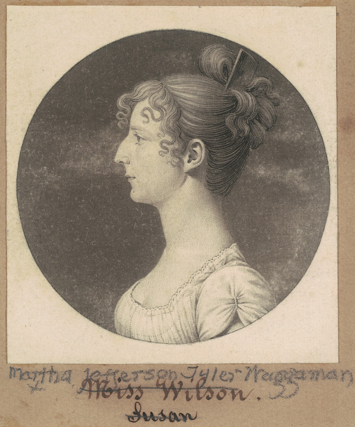 Martha Jefferson Tyler Waggaman by Charles B. J. Févret de Saint-Mémin