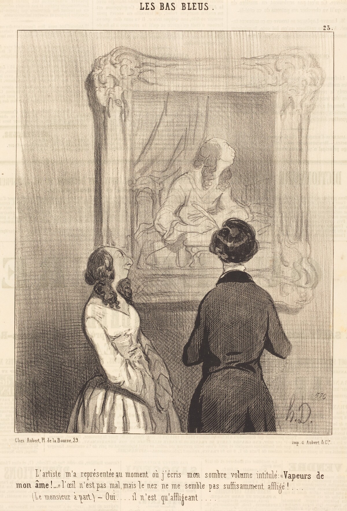 L'Artiste m'a représentée au moment ou j'écris by Honoré Daumier