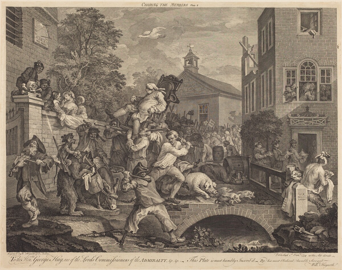 Chairing the Members by William Hogarth and Francois-Antoine Aveline