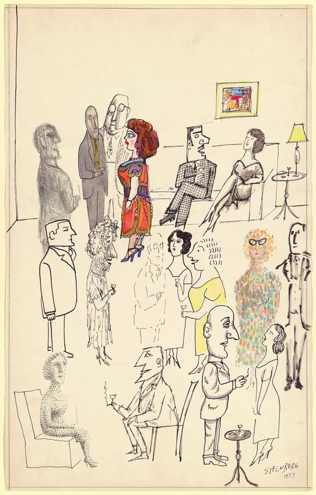Untitled (Cocktail Party) by Saul Steinberg