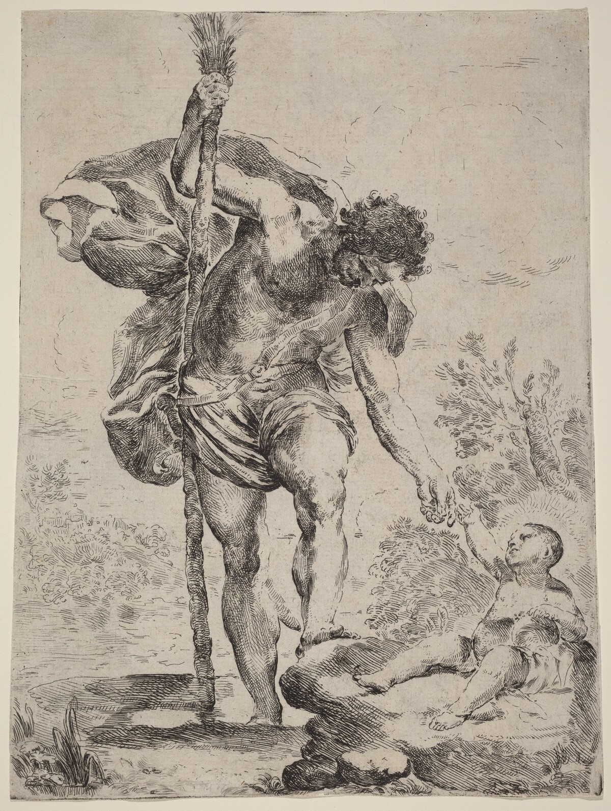 Saint Christopher Giving His Hand to the Infant Jesus by Francesco Amato