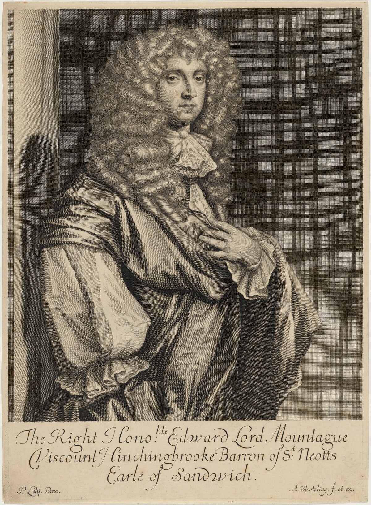 Edward Montagu, Second Earl of Sandwich by Abraham Blooteling after Sir Peter Lely