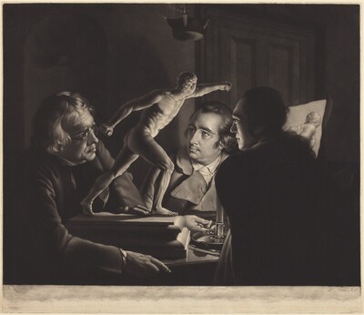 Three Persons Viewing the Gladiator by Candlelight