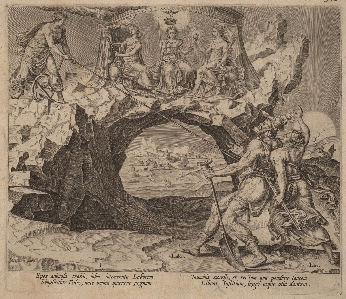 The Diligent Worker Aspiring to the Rightousness of the Lord by Philip Galle after Maerten van Heemskerck