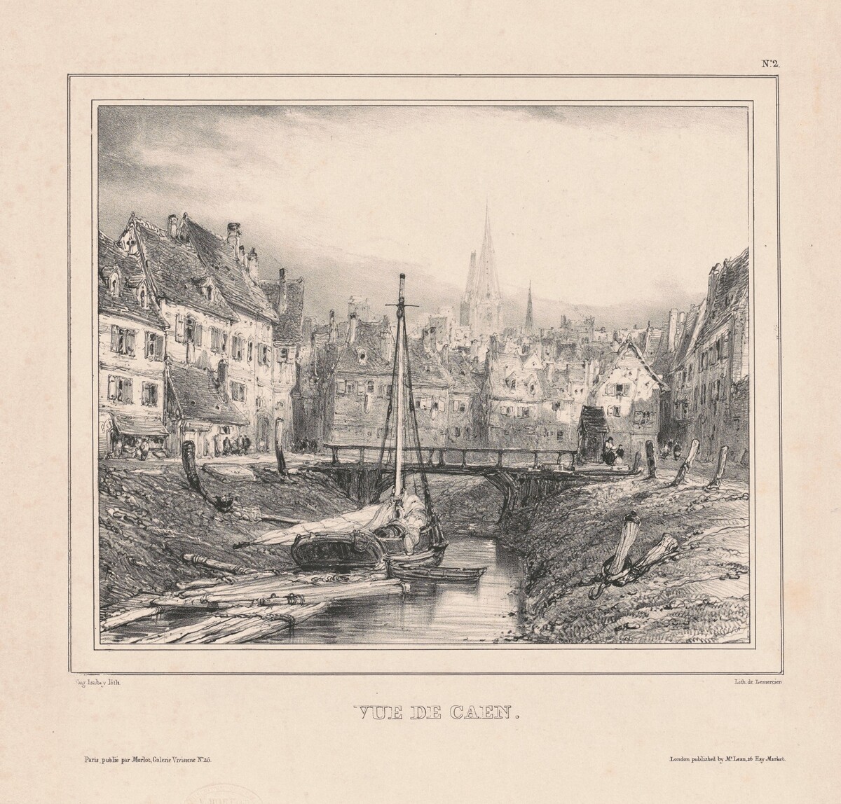 Vue de Caen by Eugène Isabey