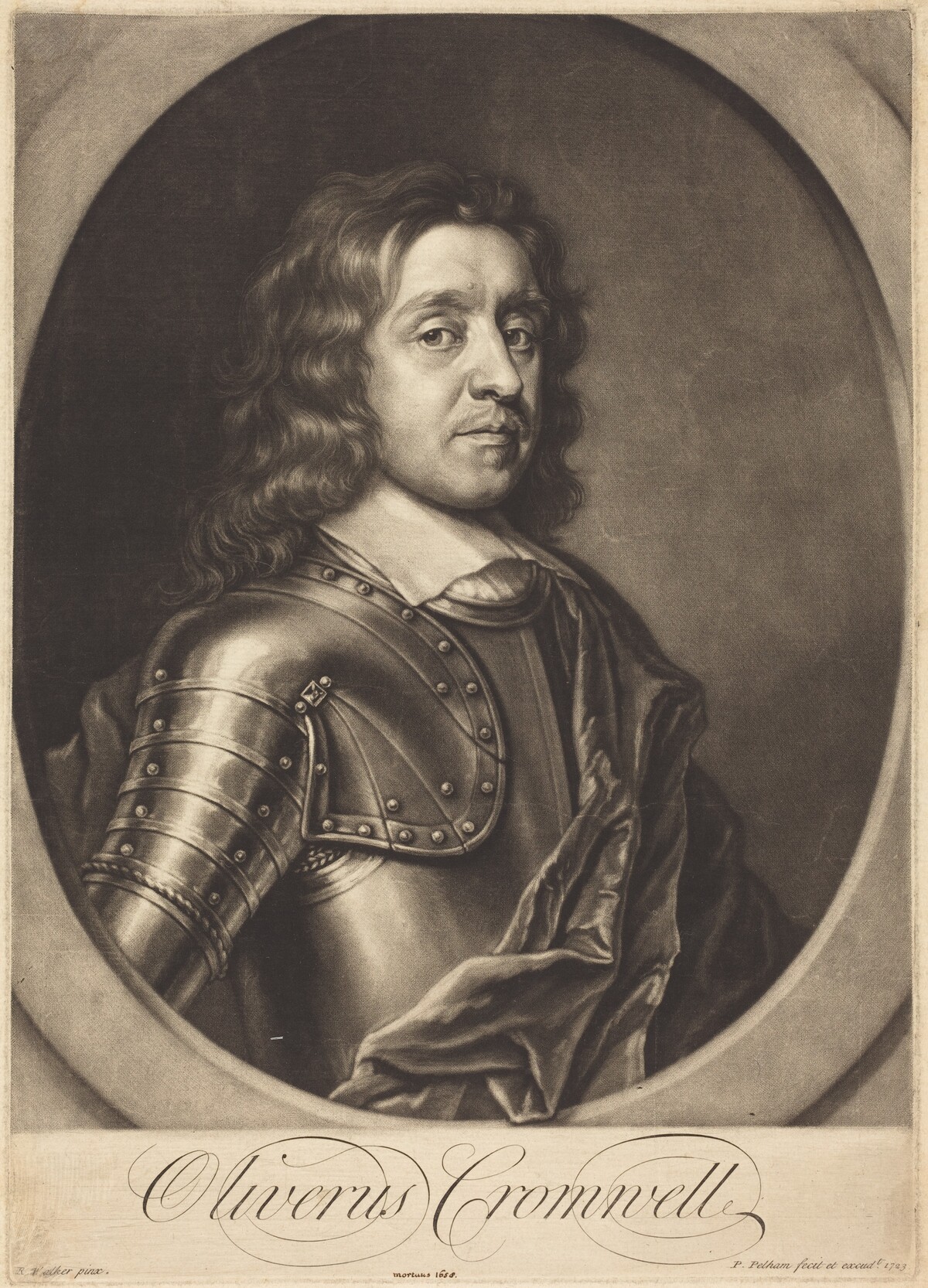 Oliver Cromwell by Peter Pelham after Robert Walker