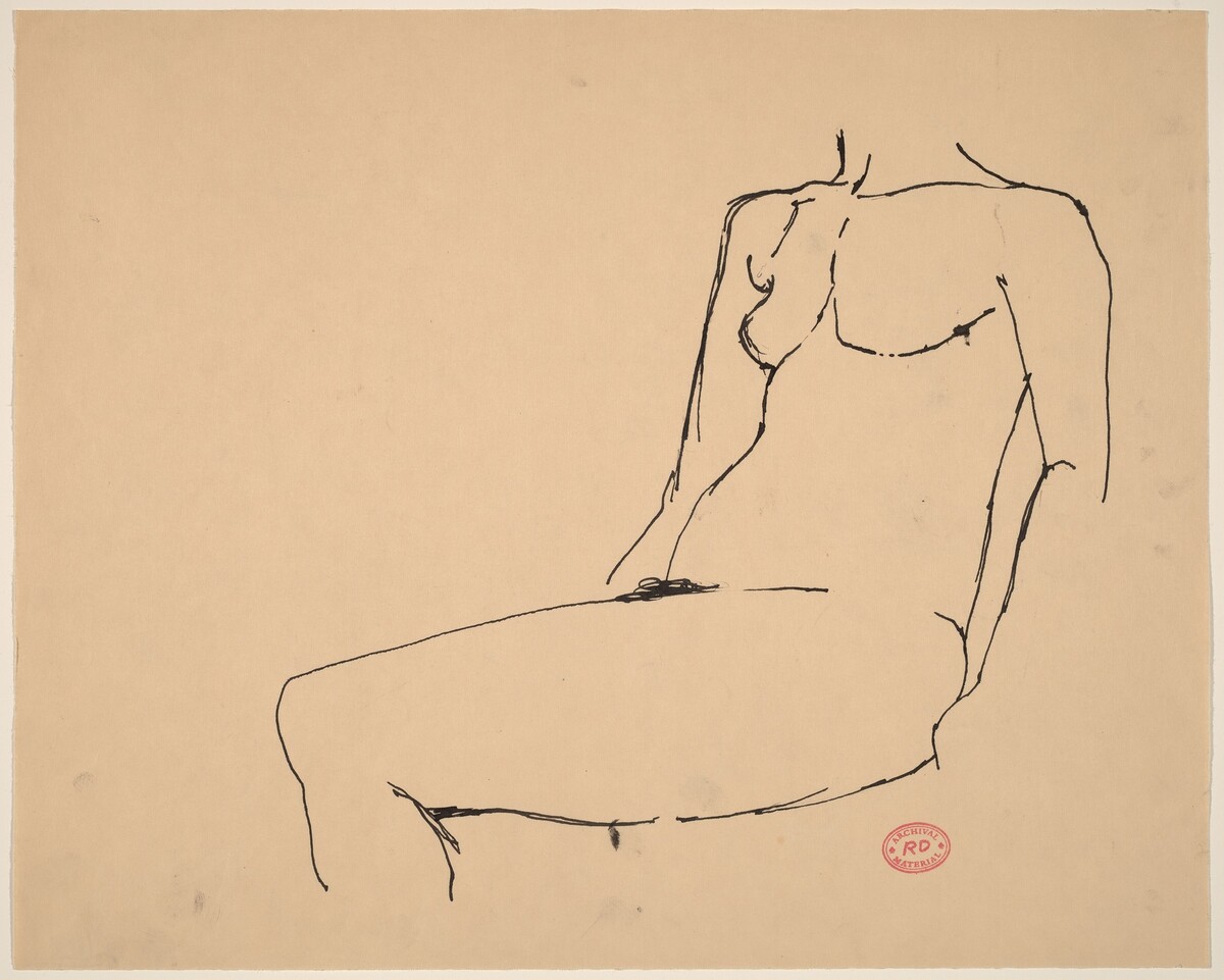 Untitled [torso and leg of a seated female nude] by Richard Diebenkorn