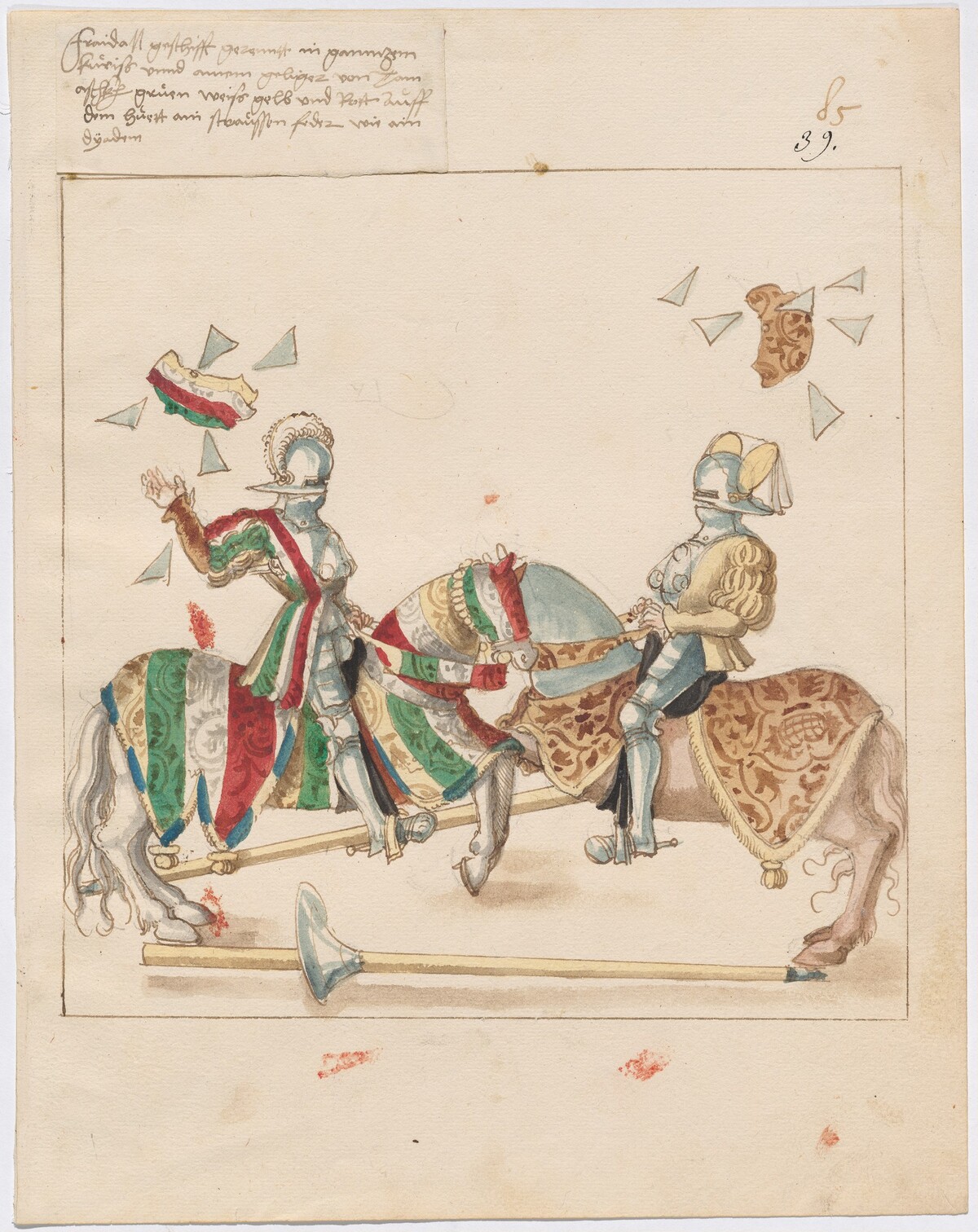 Mock Joust of War with Flying and Exploding Shields by German 16th Century