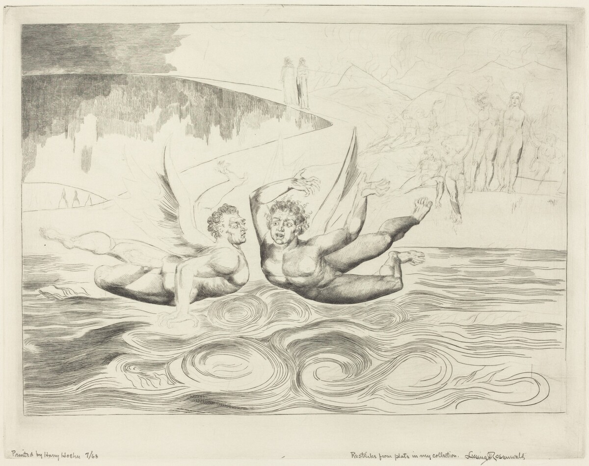 The Circle of the Corrupt Officials; The Devils Mauling Each Other by William Blake (artist); Harry Hoehn (printer)