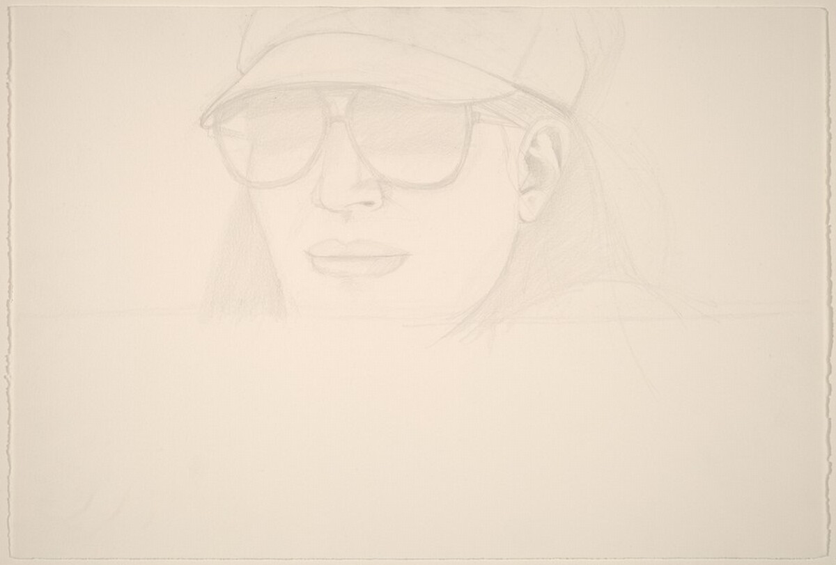 Ada in Red Cap (Grey Day) by Alex Katz
