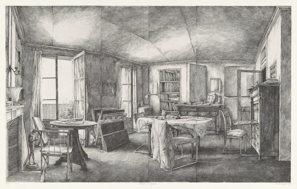 Intérieur, rue Payenne (Interior, Payenne Street) by Erik Desmazières