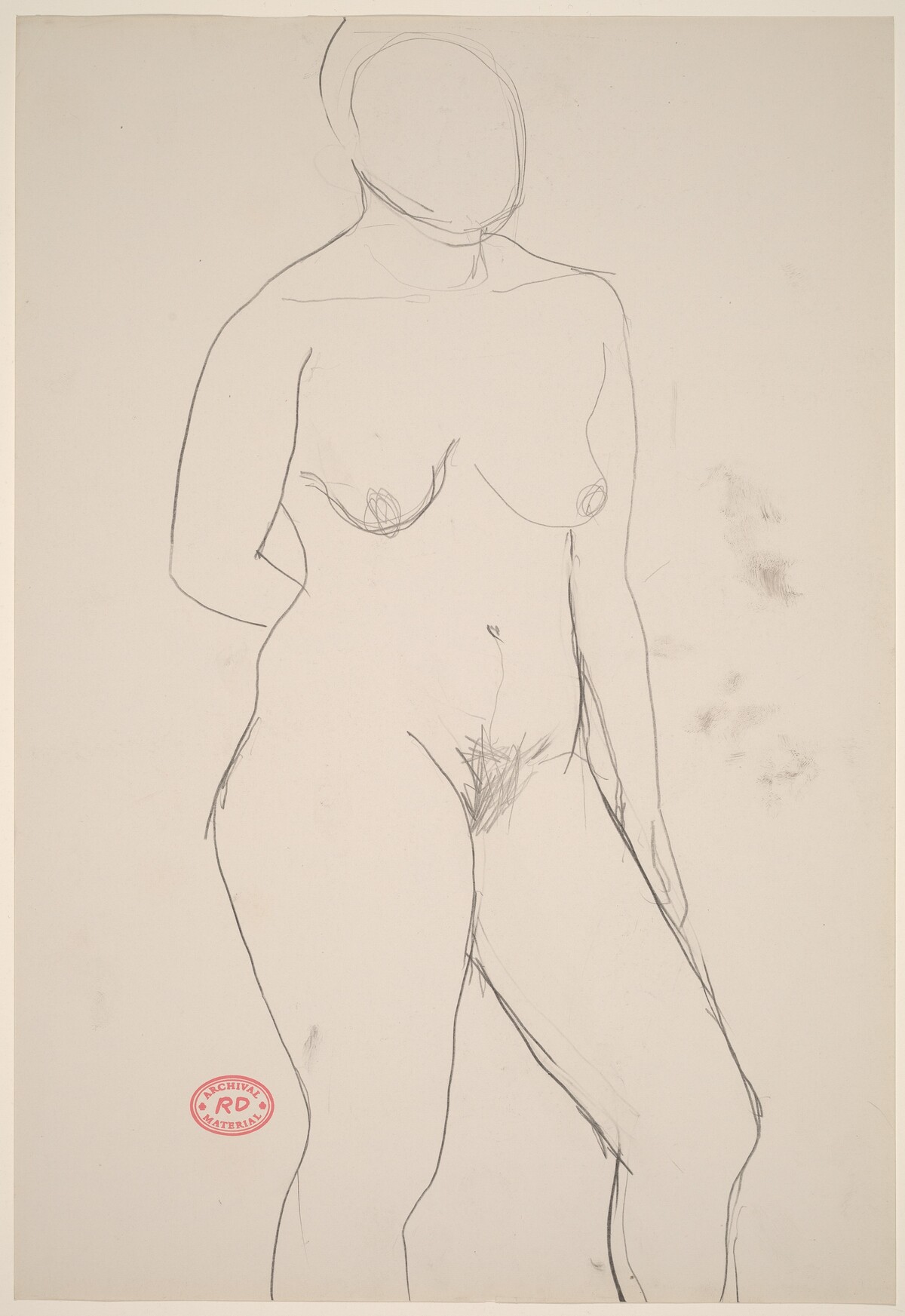 Untitled [standing female nude with right arm behind back] by Richard Diebenkorn