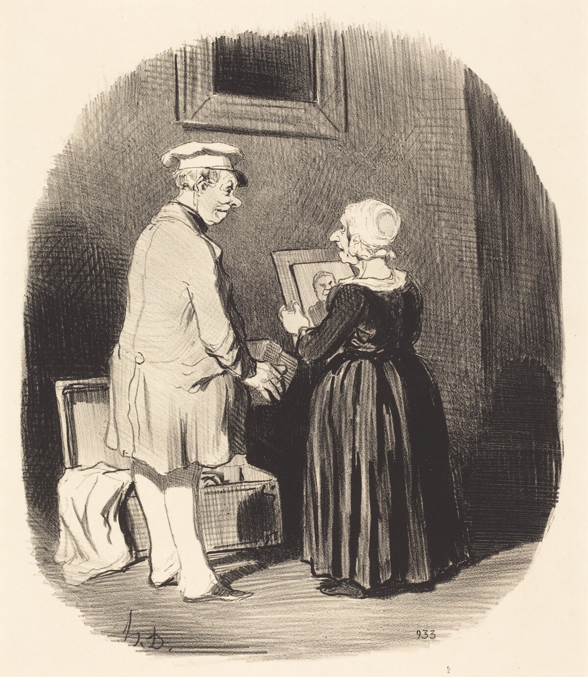Tiens, ma femme, v'la mon portrait... by Honoré Daumier