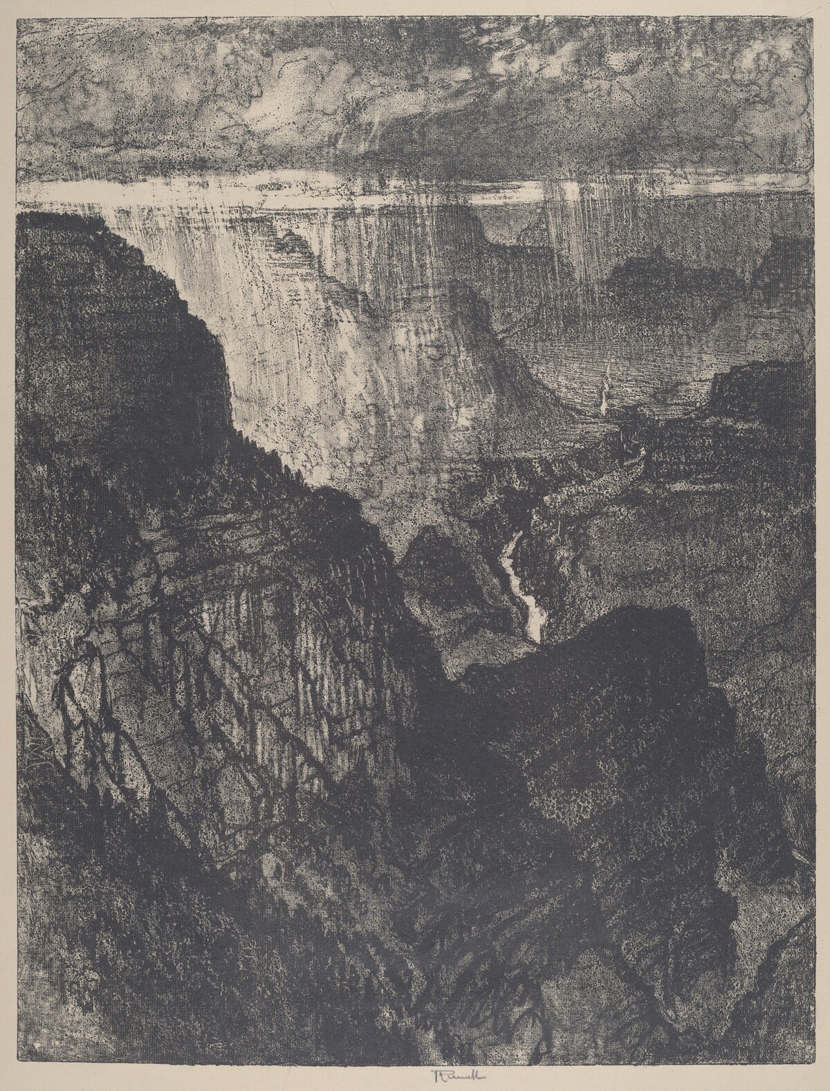 Storm in the Grand Canyon by Joseph Pennell