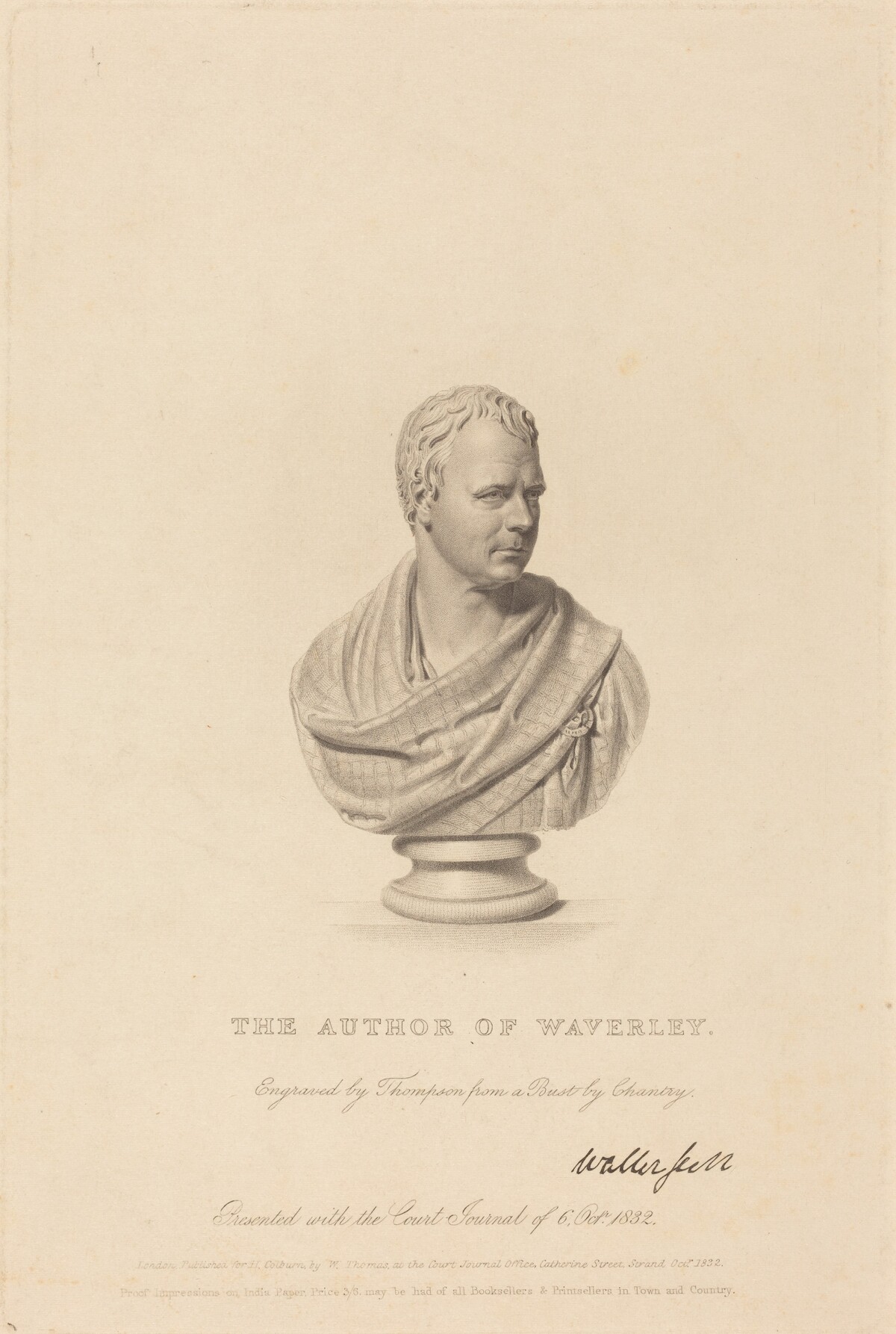 Bust of Sir Walter Scott by James Thomson after Sir Francis Legatt Chantrey