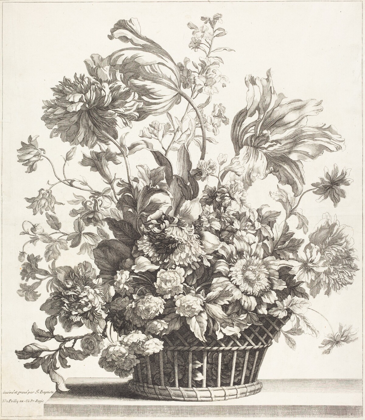A Basket of Spring Flowers by Jean-Baptiste Monnoyer