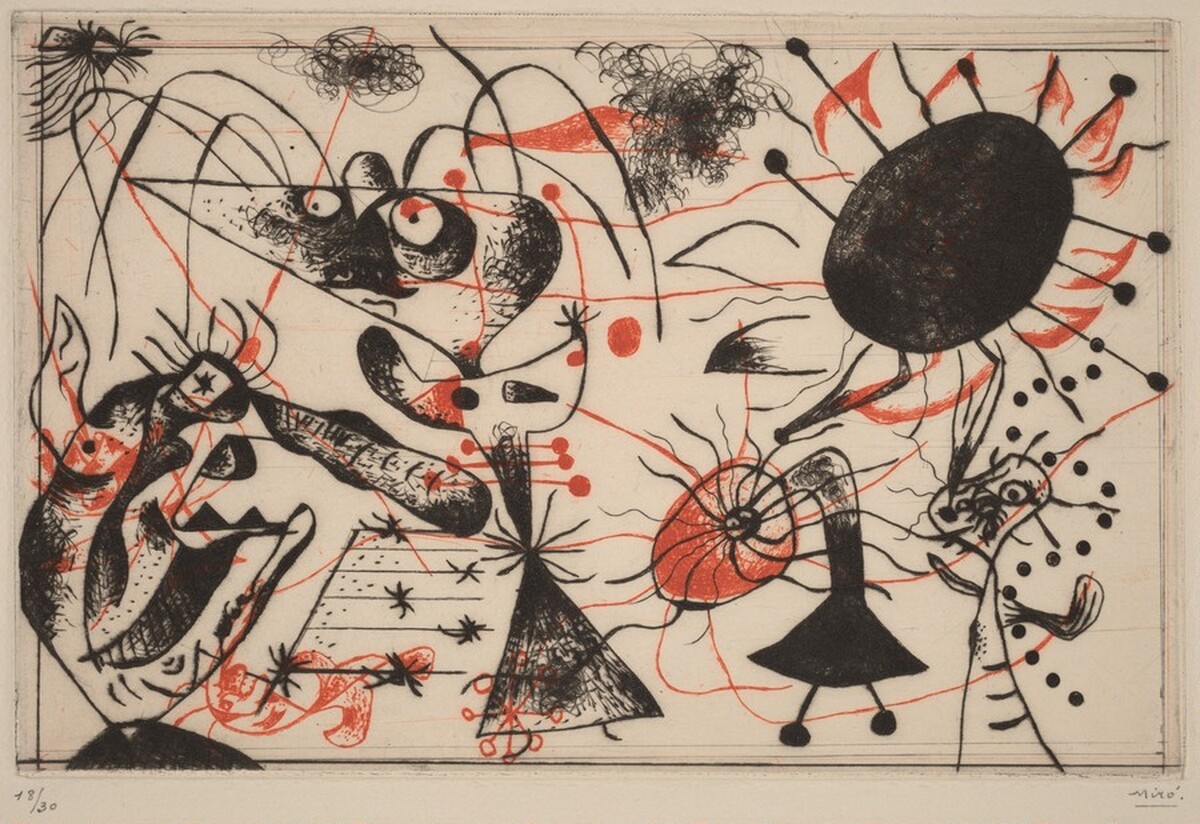 Black and Red IV by Joan Miró