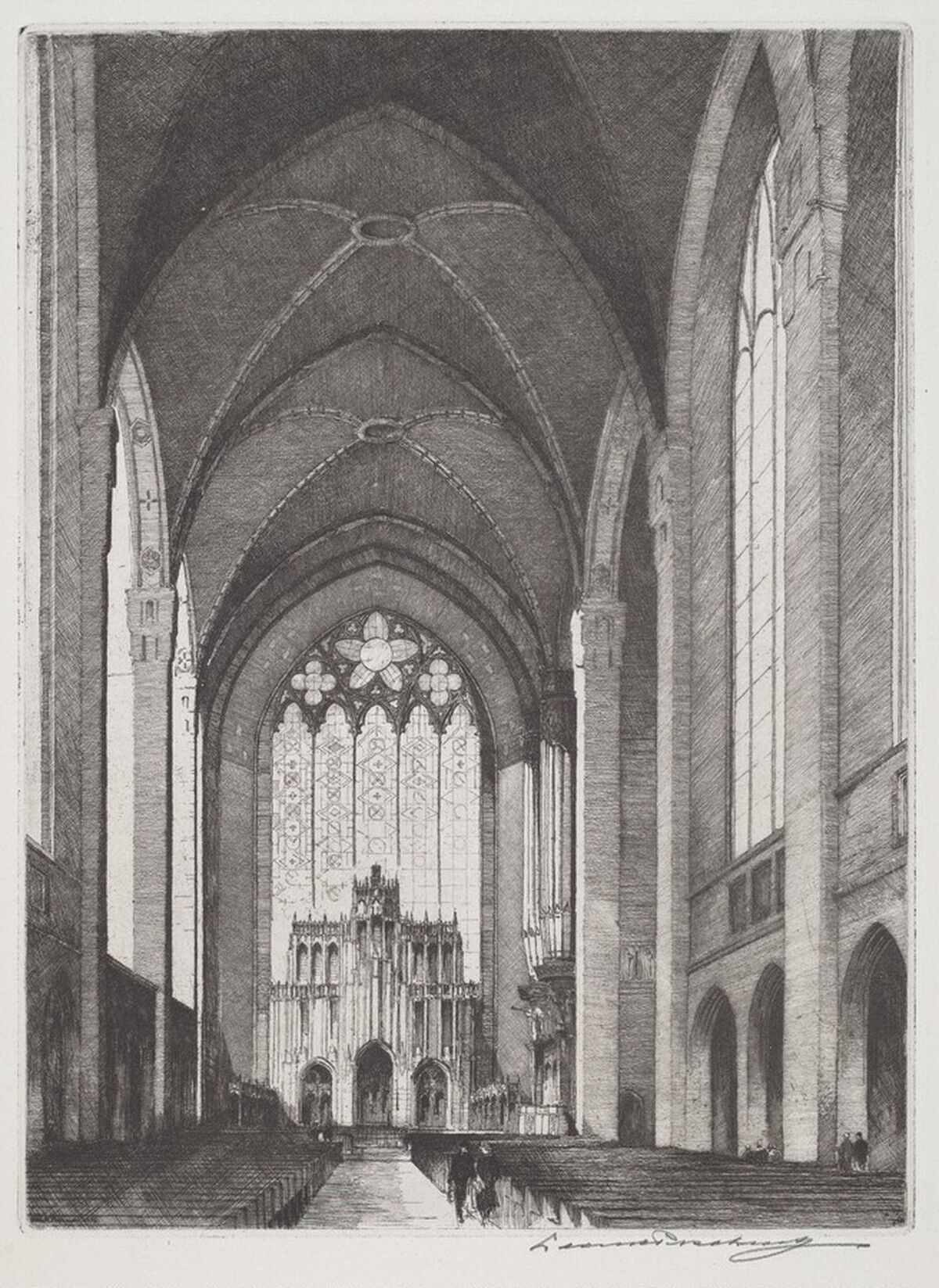 Interior of the Chapel at the University of Chicago by Leon René Pescheret