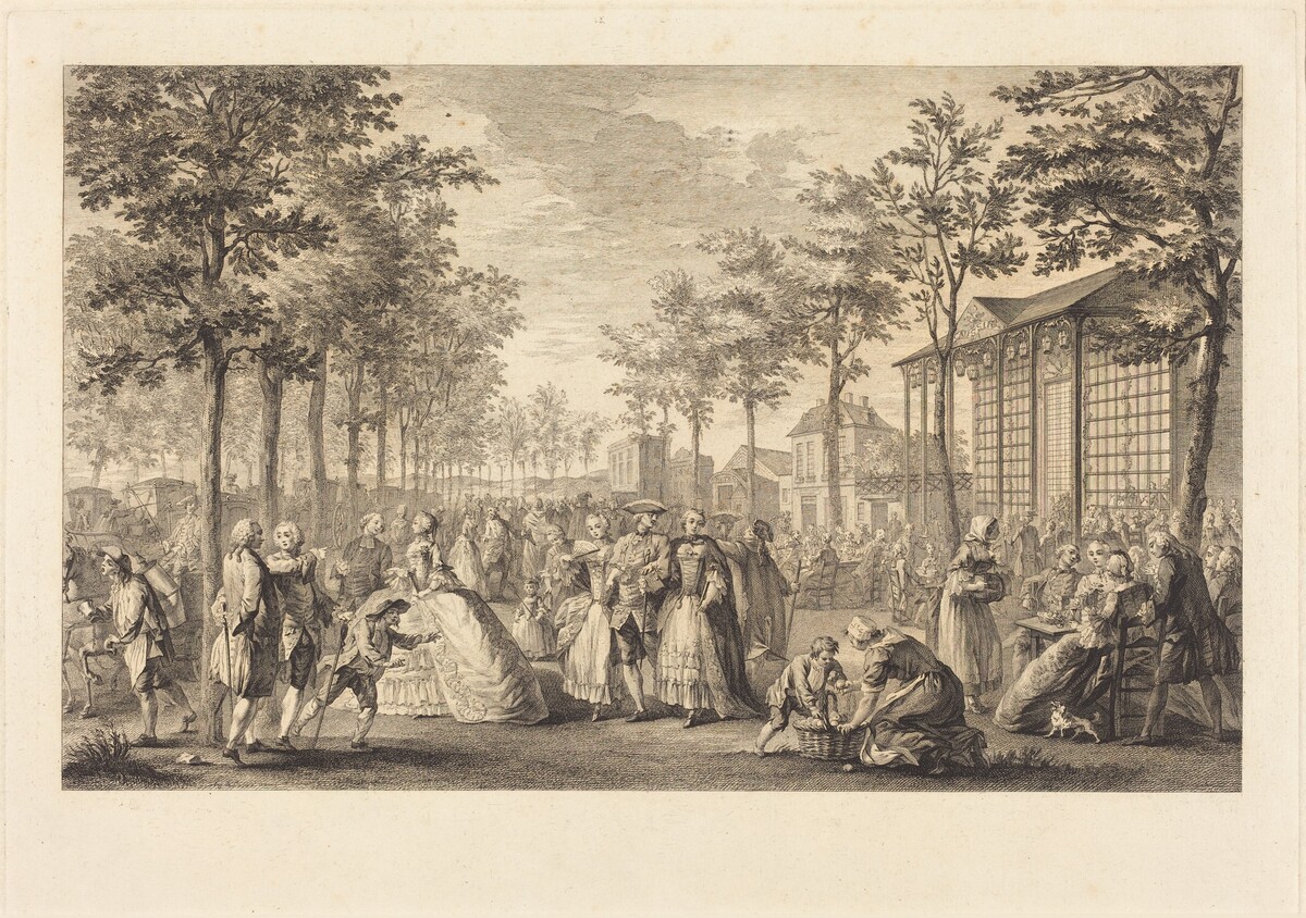 La promenade des remparts de Paris by Pierre-Francois Courtois after Augustin de Saint-Aubin