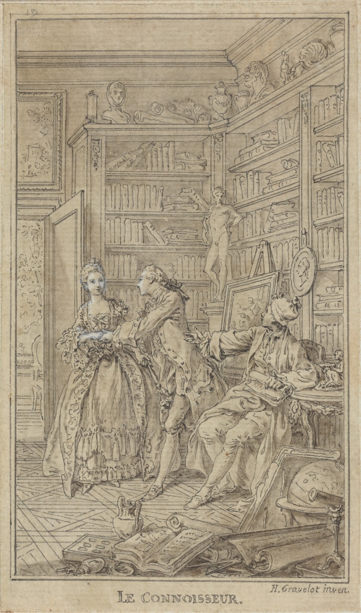 Le Connoisseur by Hubert François Gravelot