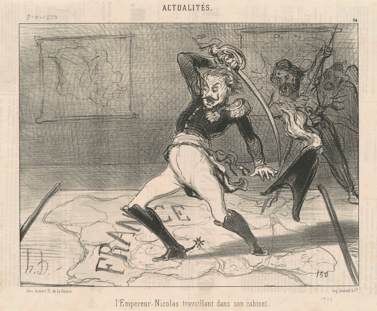 L'Empereur Nicolas travaillant dans son cabinet by Honoré Daumier