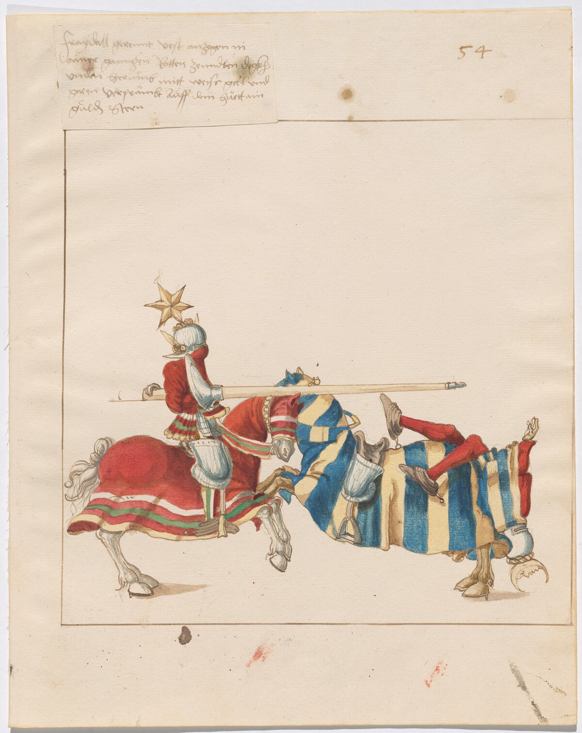 Mock Joust of War with Fixed Shields by German 16th Century