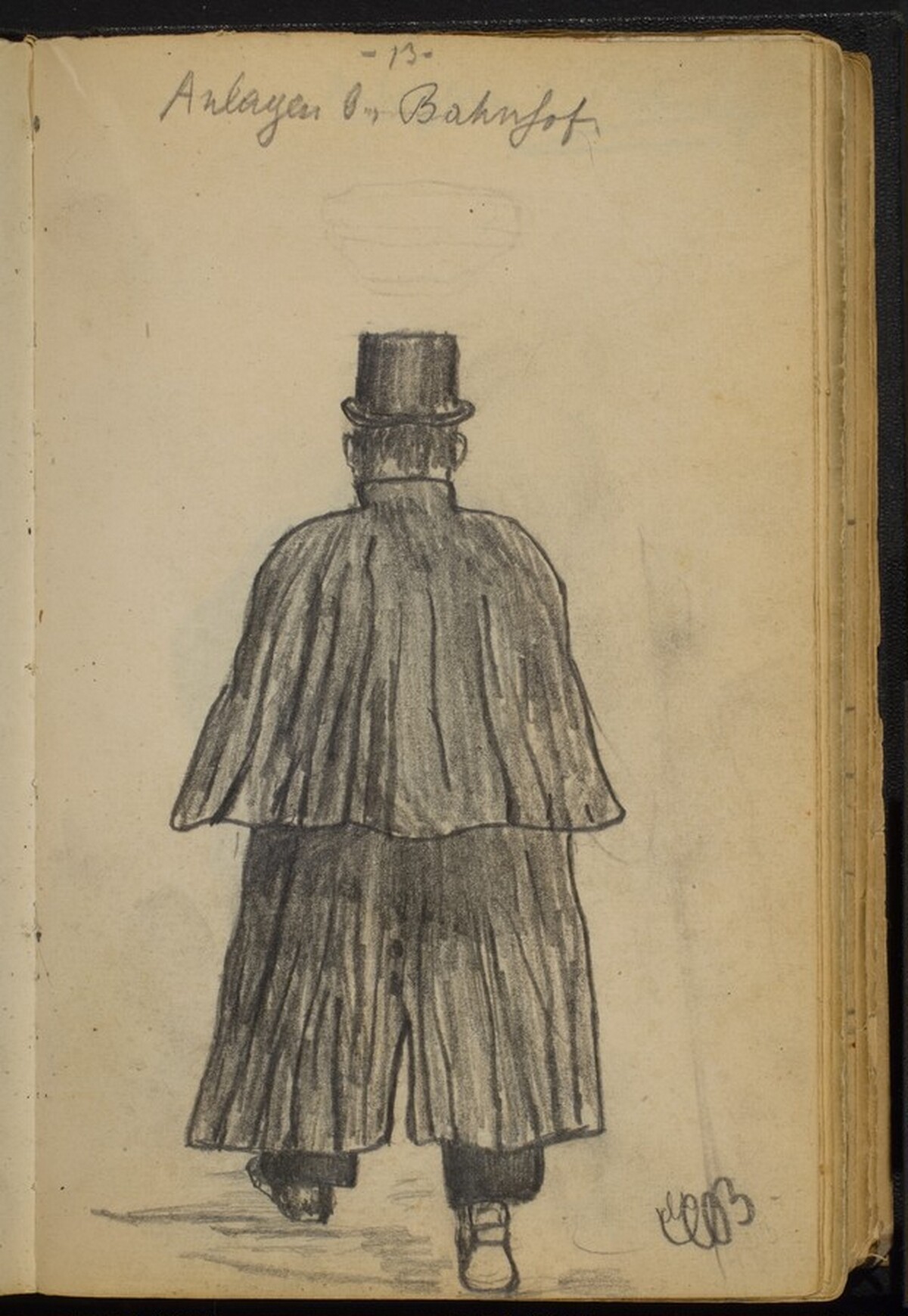 Man Walking in Top Hat and Long Coat by Max Beckmann
