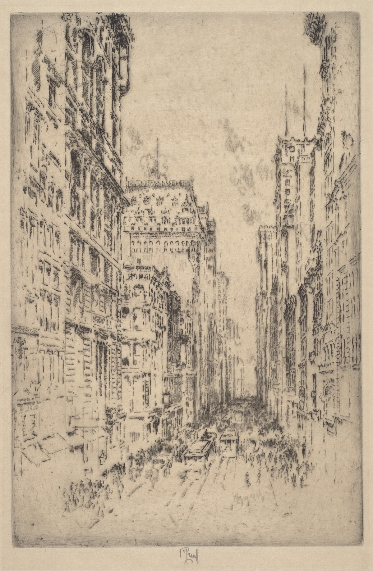 Lower Broadway by Joseph Pennell