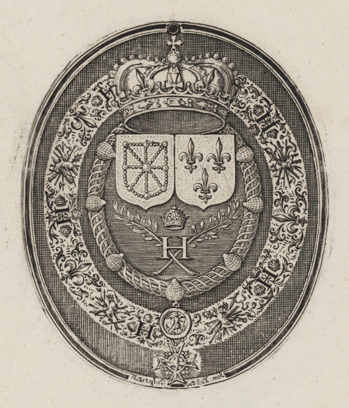 Shields of Henry IV and Maria de Medici [right half] by Simon de Passe