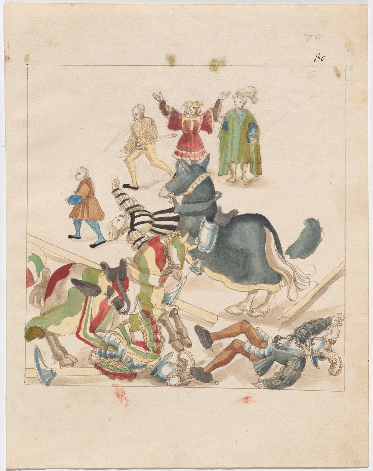 Mock Joust of War with Flying Shields by German 16th Century