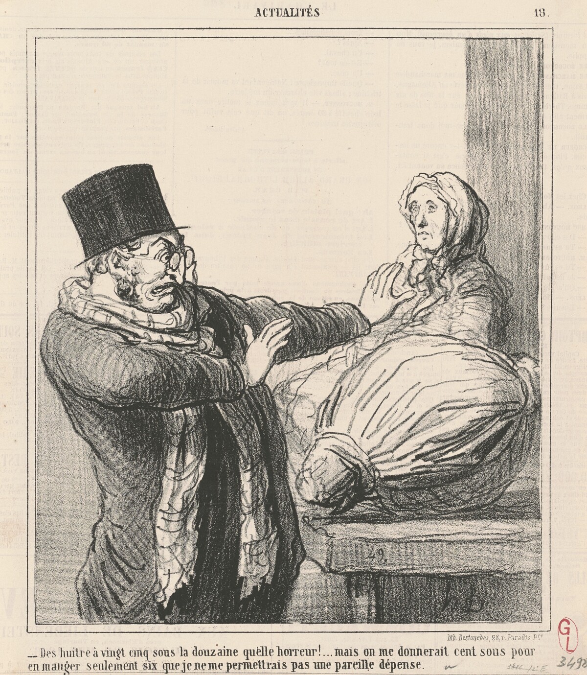 Des huitres a vingt-cinq sous la douzaine ... ! by Honoré Daumier