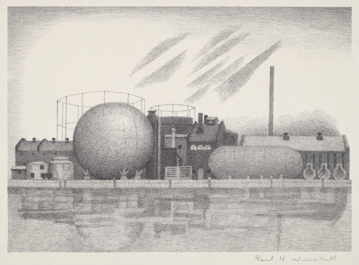 Untitled (Oil and Gas Tanks, Industrial Complex) by Paul H. Winchell