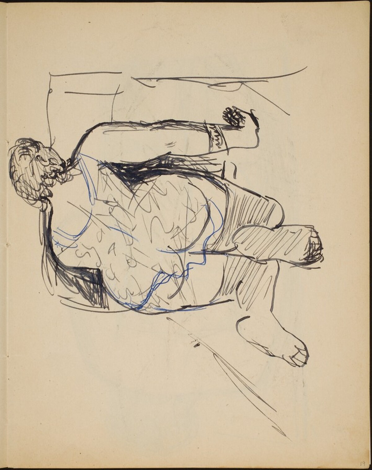 Kriechende Frau in Rückenansicht (Woman on Hands and Knees, seen from Behind) [p. 19] by Max Beckmann