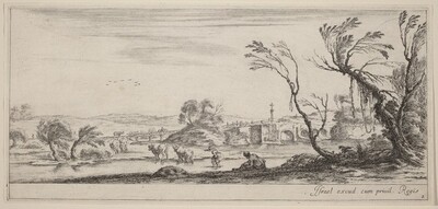 Landscape with Peasant Preparing to Cross a Stream