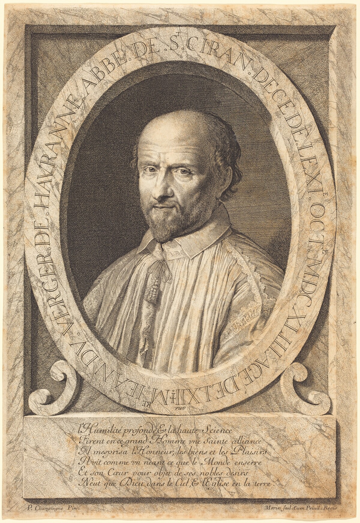 Jean du Verger de Hauranne by Jean Morin after Philippe de Champaigne