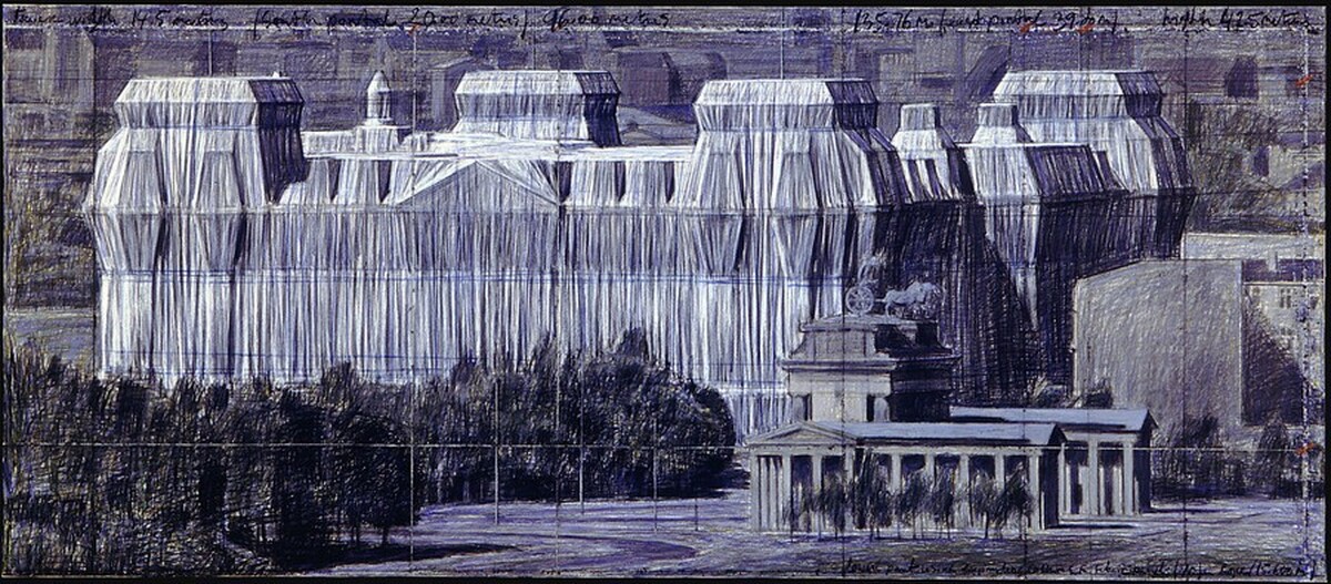 Wrapped Reichstag: Project for Berlin [bottom panel] by Christo