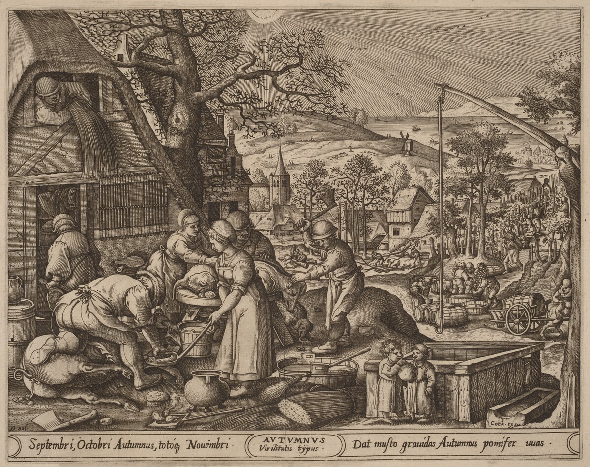 Autumn by Pieter van der Heyden after Hans Bol