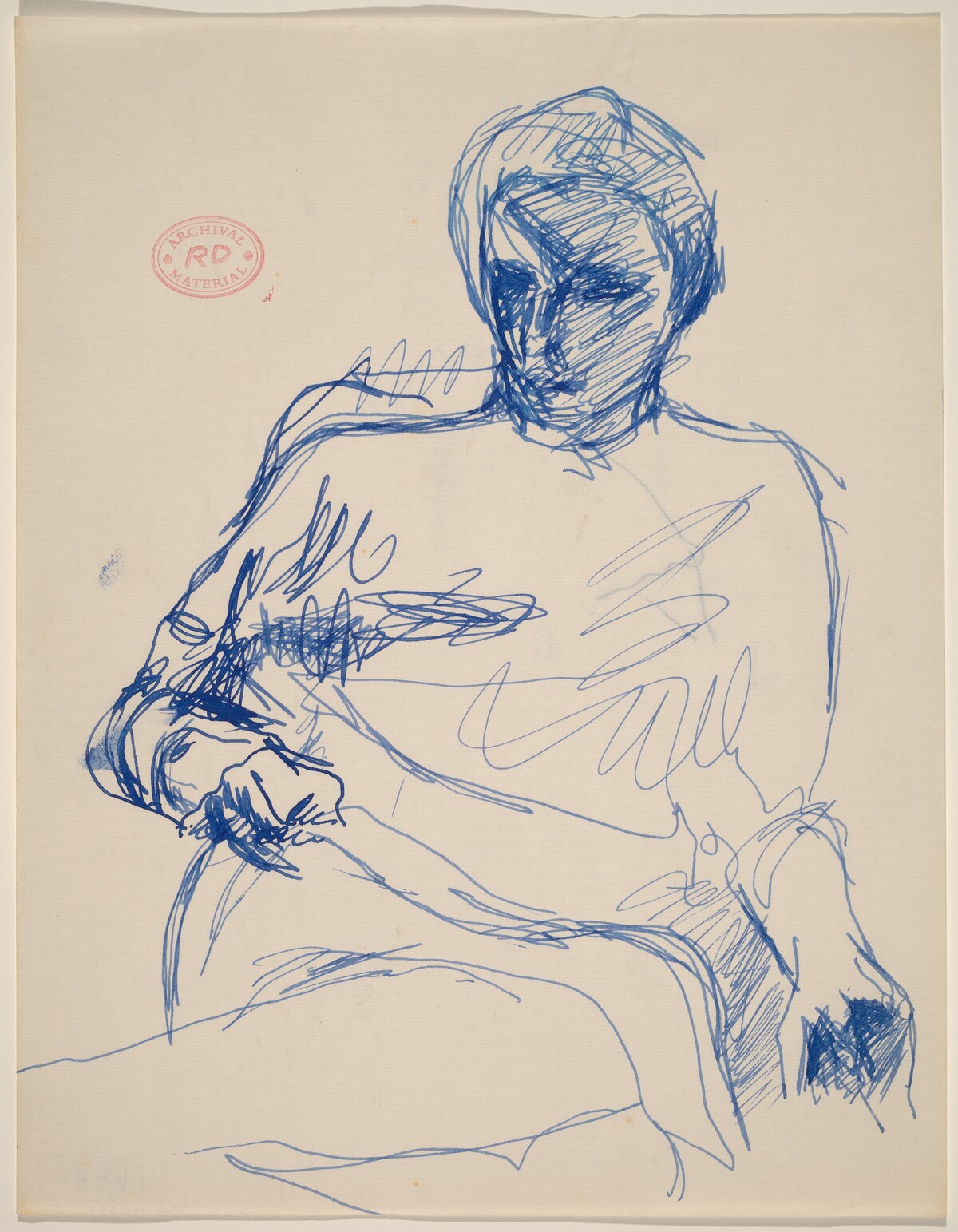 Untitled [seated woman grasping with her right hand] by Richard Diebenkorn