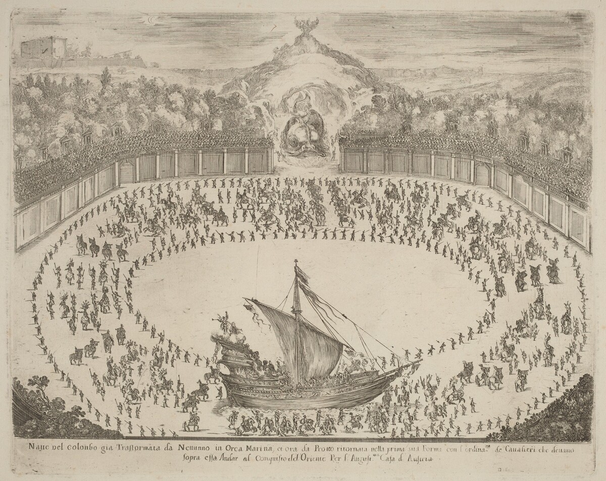 Parade with a Chariot Having the Form of a Ship by Stefano Della Bella